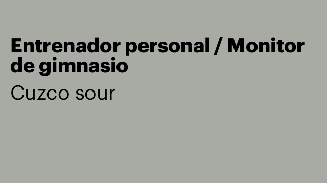 Entrenador personal / Monitor de gimnasio
