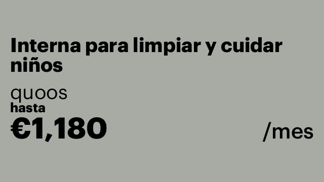 Interna para limpiar y cuidar niños