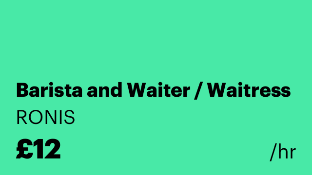 Barista and Waiter / Waitress