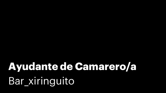 Ayudante de Camarero/a