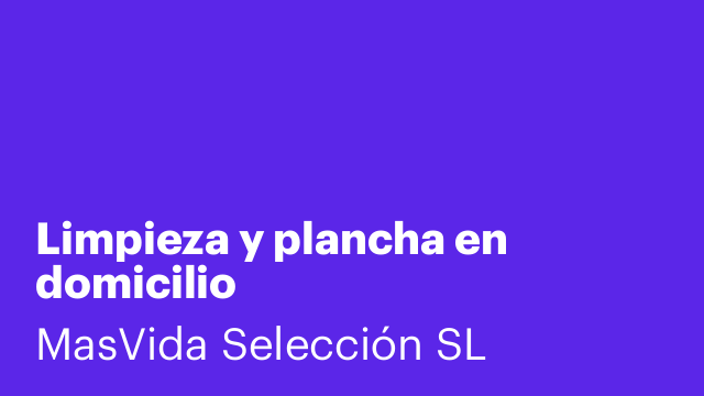 Limpieza y plancha en domicilio