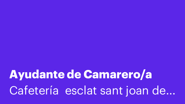 Ayudante de Camarero/a