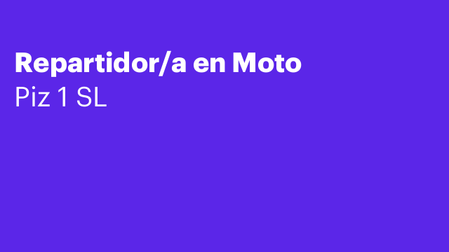 Repartidor/a en Moto