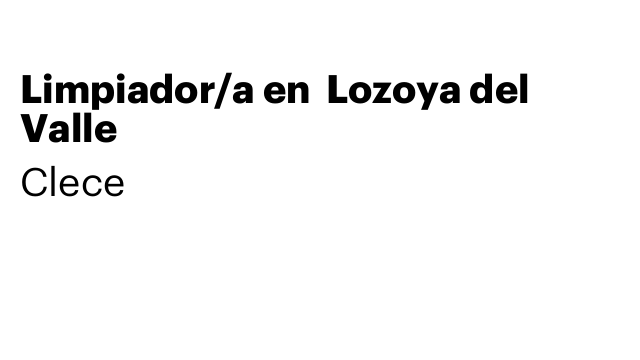 Limpiador/a en  Lozoya del Valle