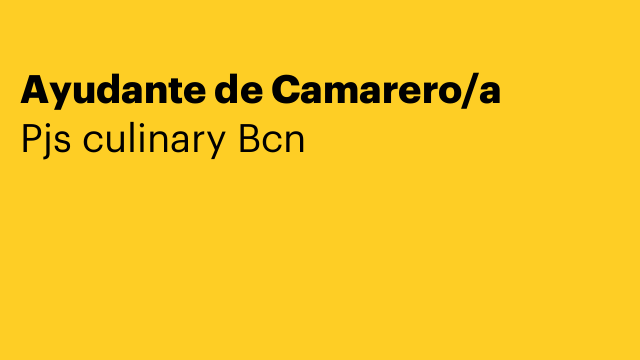 Ayudante de Camarero/a