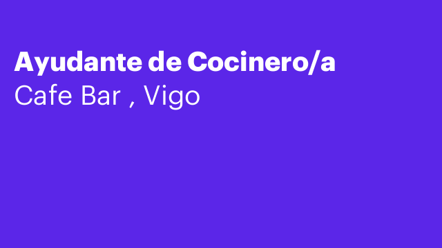 Ayudante de Cocinero/a