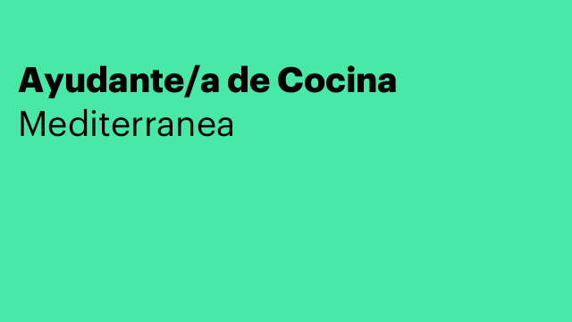 Ayudante/a de Cocina