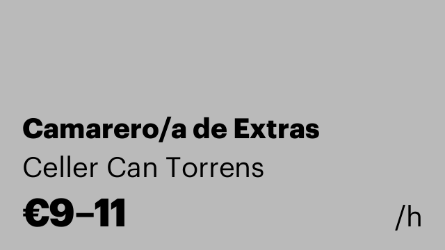 Camarero/a de Extras