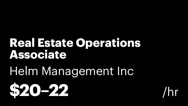 Real Estate Operations Associate