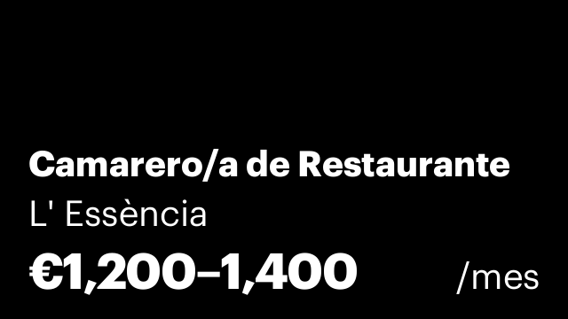 Camarero/a de Restaurante