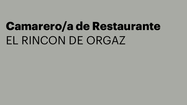 Camarero/a de Restaurante