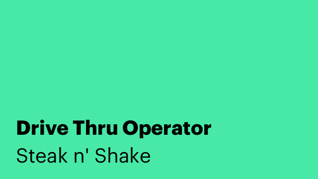 Drive Thru Operator