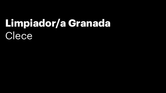Limpiador/a Granada