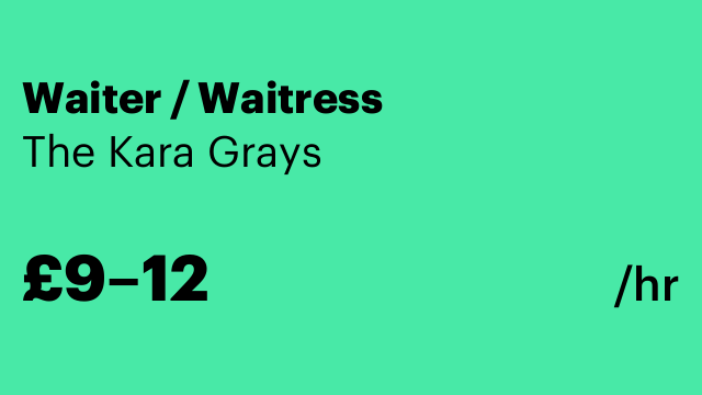 Waiter / Waitress