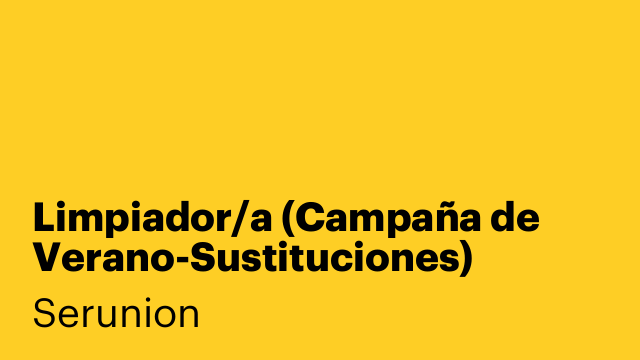 Limpiador/a (Campaña de Verano-Sustituciones) [SLMPD]
