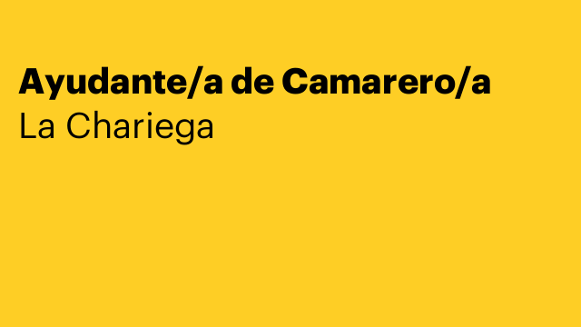 Ayudante/a de Camarero/a