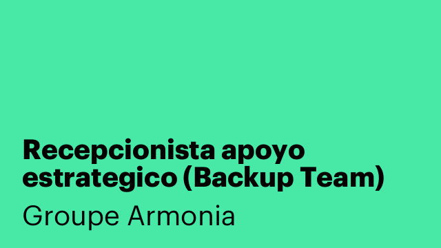 Recepcionista apoyo estrategico (Backup Team)