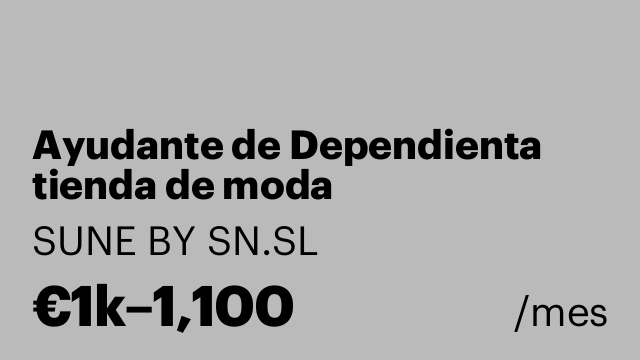 Ayudante de Dependienta tienda de moda