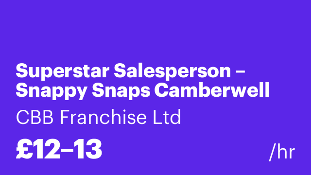 Superstar Salesperson – Snappy Snaps Camberwell