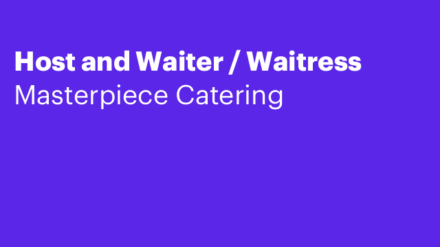 Host and Waiter / Waitress