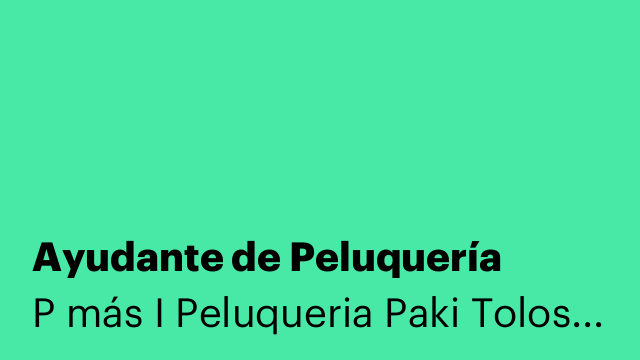 Ayudante de Peluquería