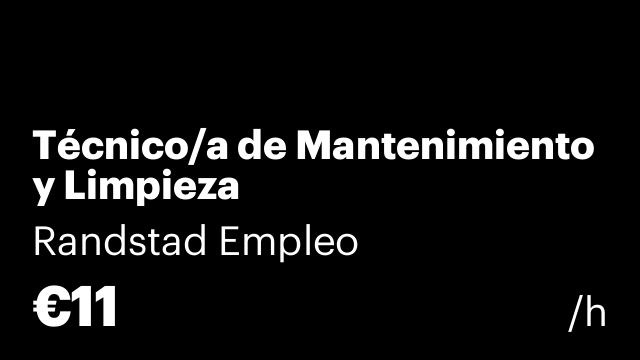 Técnico/a de Mantenimiento y Limpieza