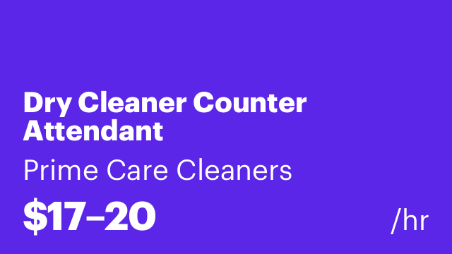 Dry Cleaner Counter Attendant