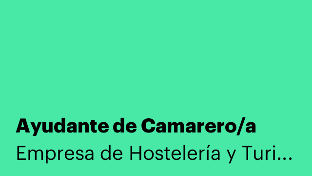 Ayudante de Camarero/a