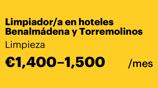 Limpiador/a en hoteles Benalmádena y Torremolinos