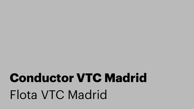 Conductor VTC Madrid