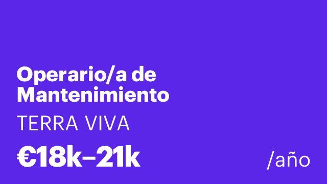 Operario/a de Mantenimiento
