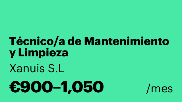 Técnico/a de Mantenimiento y Limpieza