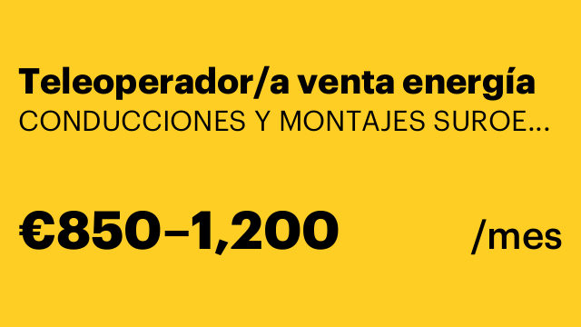 Teleoperador/a venta energía