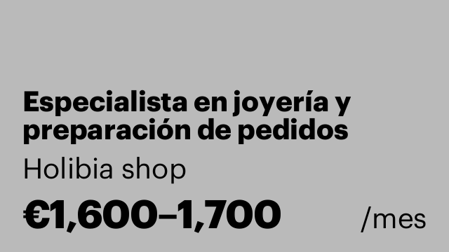 Especialista en joyería y preparación de pedidos