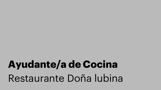 Ayudante/a de Cocina