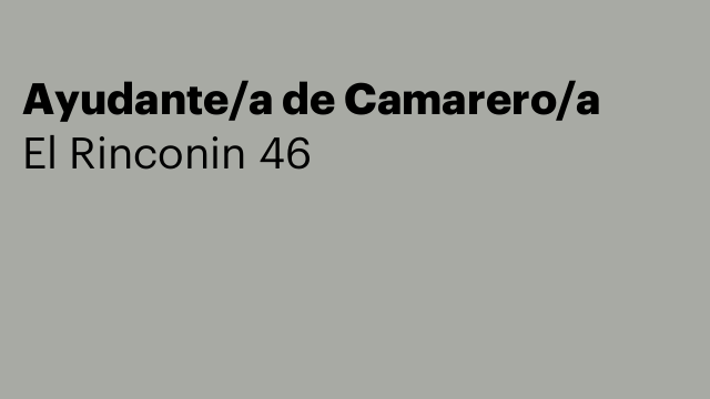 Ayudante/a de Camarero/a