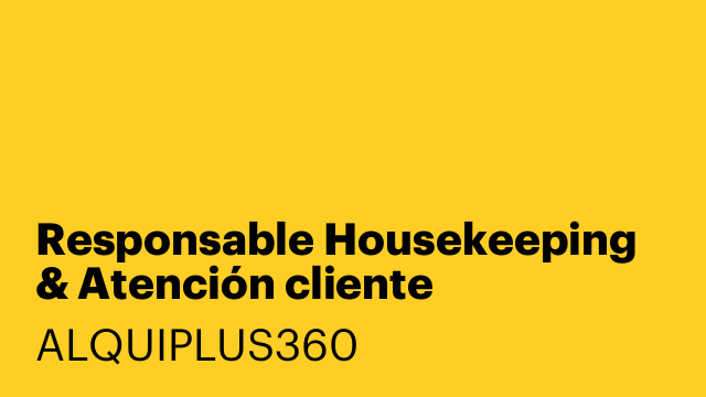 Responsable Housekeeping & Atención cliente