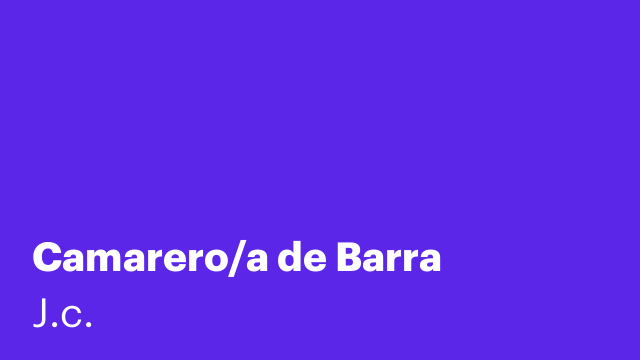 Camarero/a de Barra