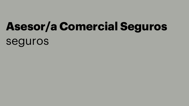 Asesor/a Comercial Seguros