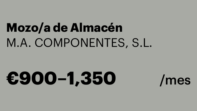 Mozo/a de Almacén