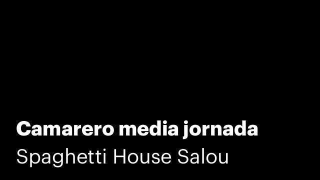 Camarero media jornada