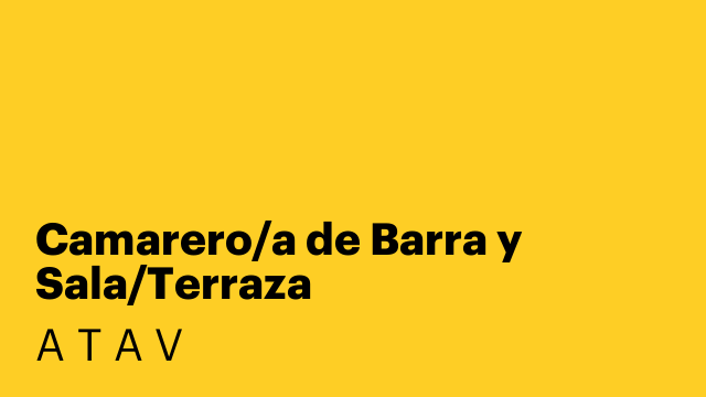 Camarero/a de Barra y Sala/Terraza