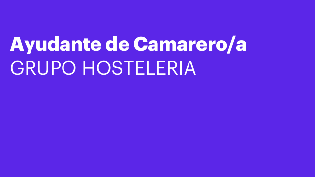 Ayudante de Camarero/a
