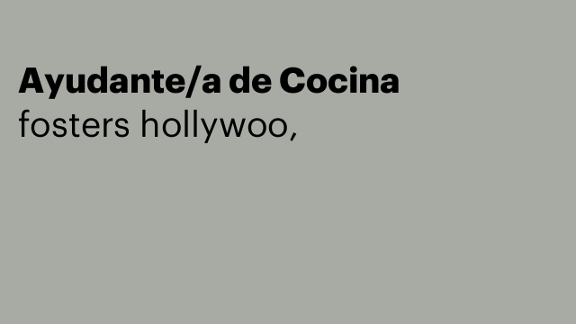 Ayudante/a de Cocina