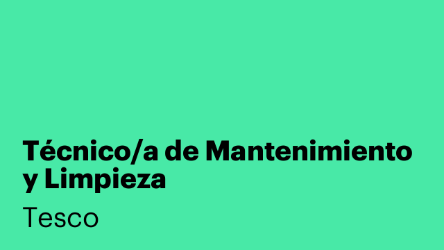 Técnico/a de Mantenimiento y Limpieza