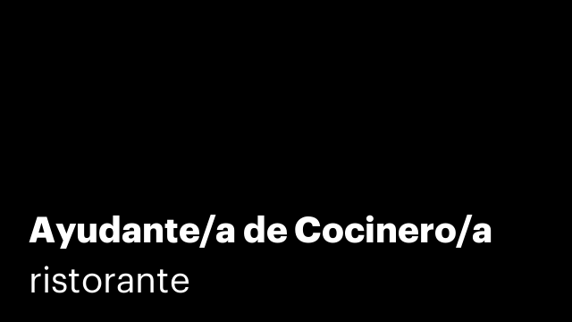 Ayudante/a de Cocinero/a