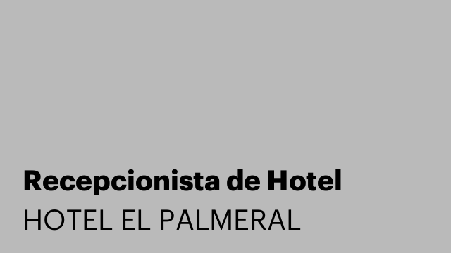 Recepcionista de Hotel