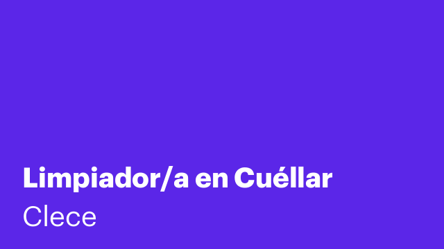 Limpiador/a en Cuéllar