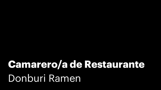 Camarero/a de Restaurante