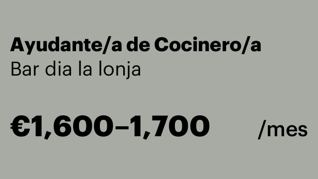 Ayudante/a de Cocinero/a